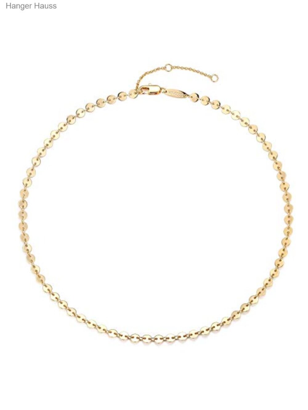 14K Gold Plated Brass Choker Necklace with Evil Eye and Disc Chain Styles